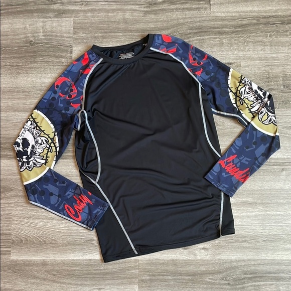 Soft Slim Long Sleeve Dry-Fit Compression Gym Training Shirt - Picture 4 of 6